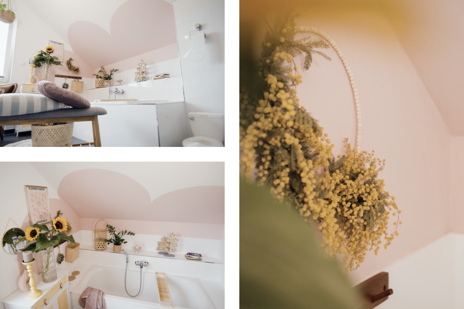 Badezimmer in Kristallrosa