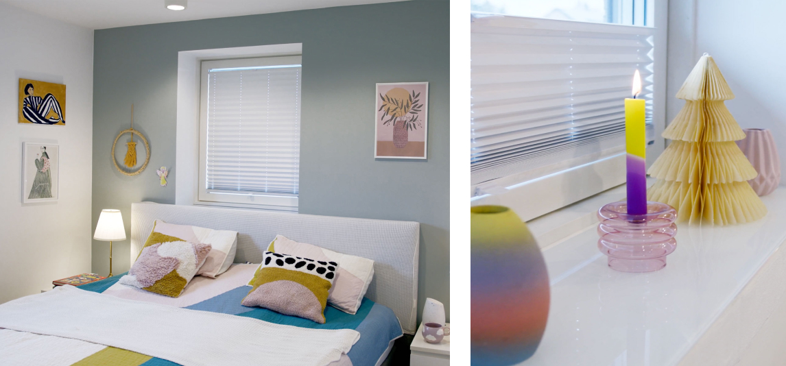 Schlafzimmer in der Designfarbe "Harmonisches Jadegrün"