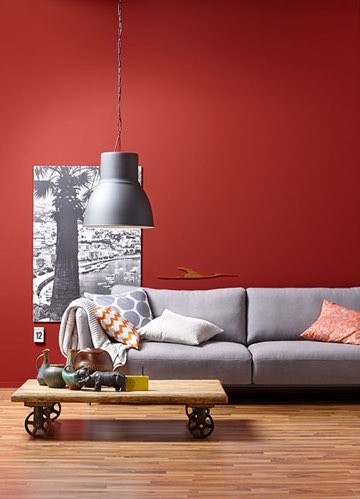 Wohnzimmer rot