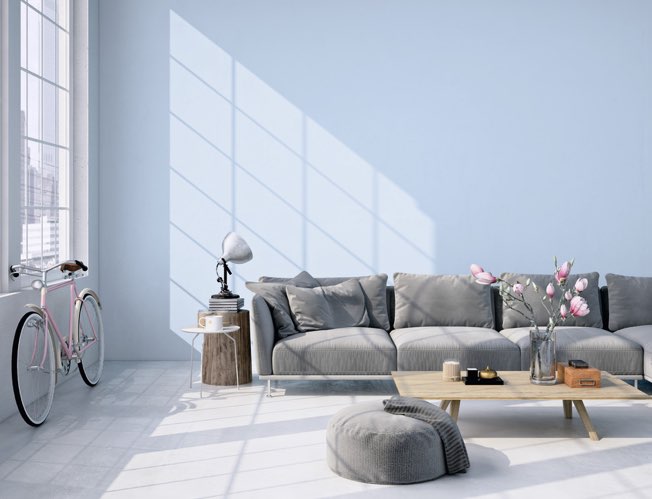 Wohnzimmer hellblau