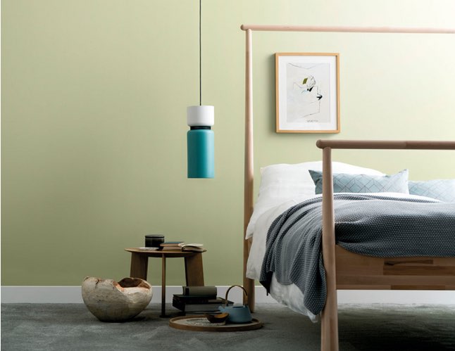 Schlafzimmer grünlich