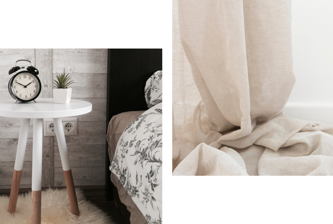 Collage Leinenstoff und Accessoires