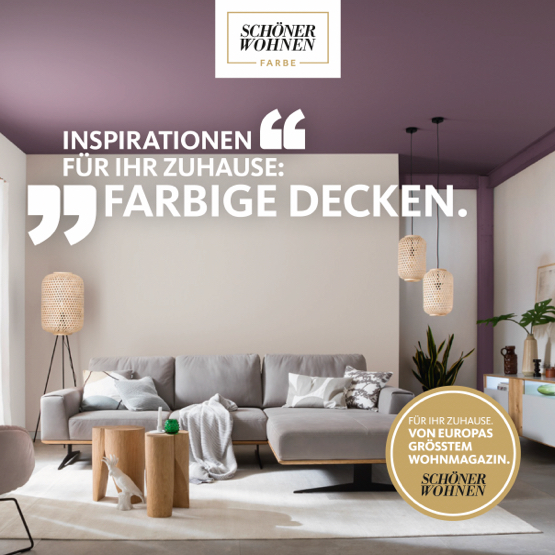 SCHÖNER-WOHNEN-Farbe Stilkarte zum Thema "Farbige Decken"