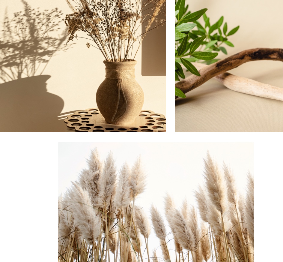 Collage: Herkunft der Trendfarbe Cosy