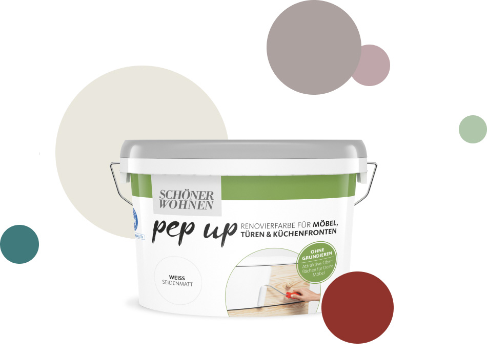 SCHÖNER WOHNEN-Farbe pep up Farbe "Renovierfarbe für Möbel, Türen und Küchenfronten"