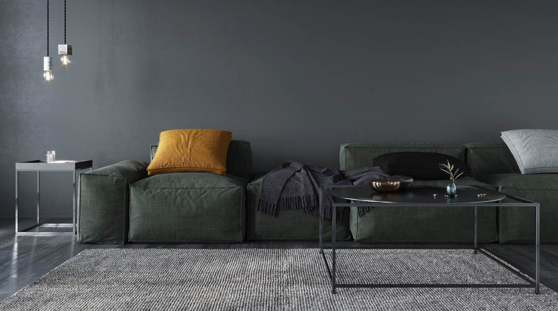Wohnzimmer zum Interior-Trend Metall 