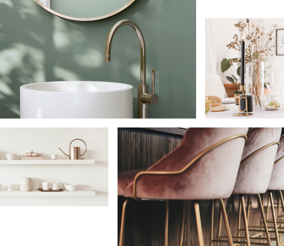 Interior Inspiration zum Metall Messing