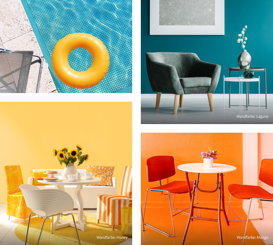 Farben von SCHÖNER-WOHNEN-Farbe zum Thema "Pool"