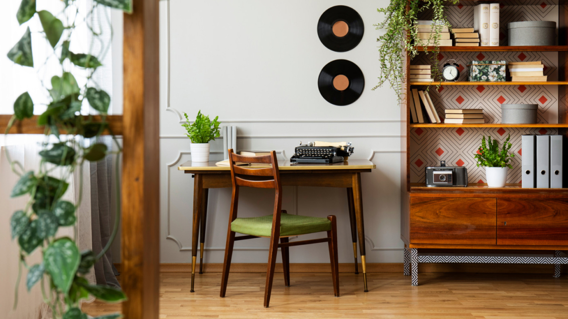 Arbeitszimmer im Retrostyle