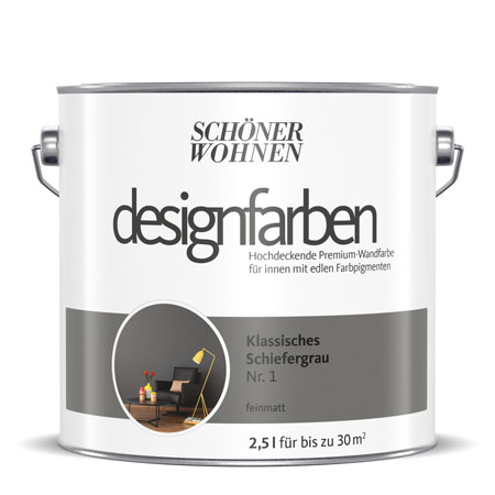 SCHÖNER-WOHNEN-Farbe Designfarbe "Klassisches Schiefergrau"