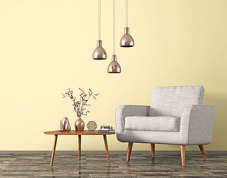 Wohnzimmer in Honigcreme