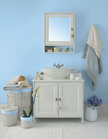 Blaues Badezimmer