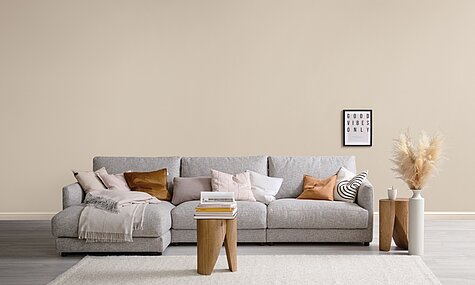 Wohnzimmer in der Trendfarbe Cosy 