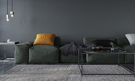Wohnzimmer zum Interior-Trend Metall 
