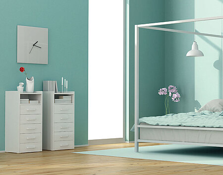 Schlafzimmer in Spa-Blau
